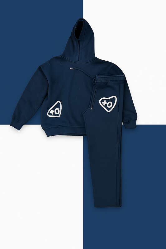XO Navy/White Rhinestone Sweatsuit